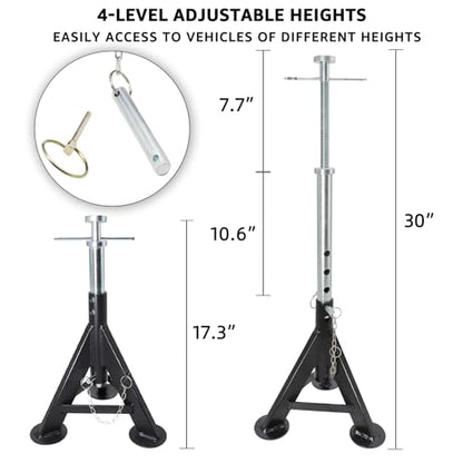 BESTOOL RV Supports Stabilizer Jacks, Travel Trailer Stabilizer Jacks Camper Jack Stands from 17.3" to 30." 5Ton /12000 lbs Capacity, 2PC - color: Black-Standard RV stabilizer jacks/2PC