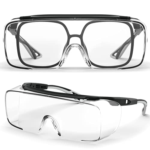 Safety Glasses Anti Fog Goggles Protective Eyewear Blue Light Blocking Anti Dust UV Protection Glasses For Men Women - color: Black Ash