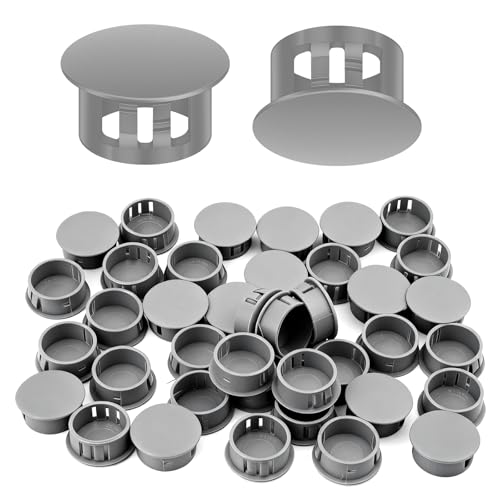 50PCS 1" Plastic Plugs Hole, Cabinet Hole Decorative Covers, Grey Plastic Plugs for Round Furniture Holes - color: Gray, size: 1" (50)