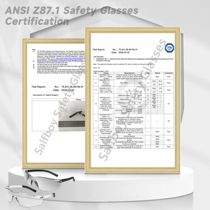 Salfboy Clear Safety Glasses Bulk of 100 ANSI Z87.1 Protective Eyewear Scratch-Resistant for Work, Lab, Construction - color: 100 Clear