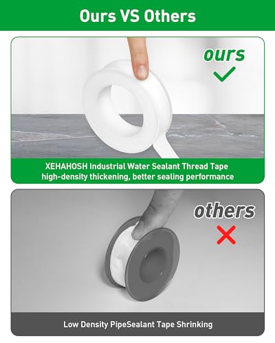 3 Roll Plumbers Tape, Teflon Tape, -374 to 536 Degree F Temperature Range, High Density 0.45g/cm, Water Pipe Sealing Plumbing Tape, Duct Tape, L 390 in x W 0.47 in³. Green - style: Green 0.47 in *3 Roll