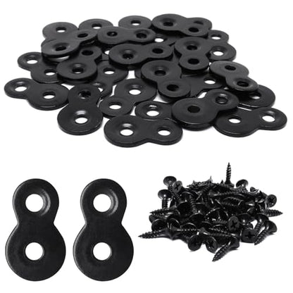 30 PCS Figure 8 Fastener with Screws, Heavy Duty Table Top Fasteners Hardware, Desk Top Fastener for Wood Chair Table Top Repair, Black - color: Black