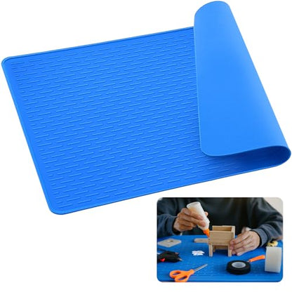 Breling 30"x20" Large Silicone Glue Mat, Thick 3.2mm, Heat Resistant Mat for Crafts, Projects, Tabletop - Easy to Clean Silicone Mats, Non-slip Surface - Rolls up for Convenient Storage