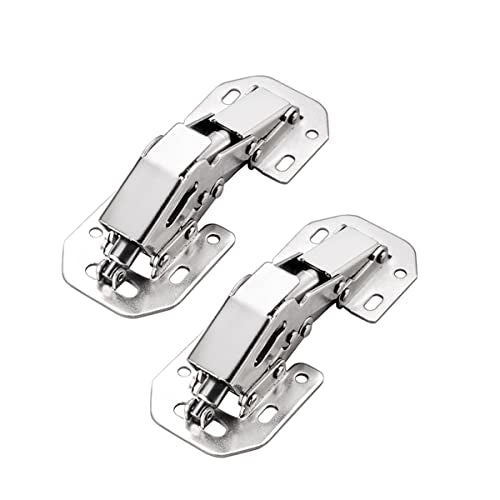 Qrity 2 PCS Cabinet Door Hinges - Solf Close, Hydraulic Concealed, 90 Degree, Invisible Hinges for Cabinet, Cupboards, Wardrobes - color: Light duty hinges, size: 2 Units-Slow Close