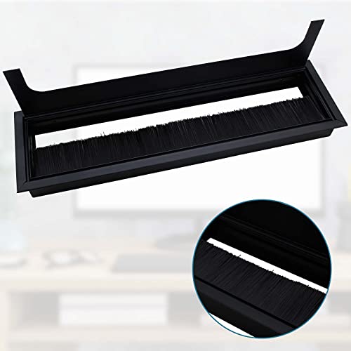1 Pack Rectangle Hole Cover Square Cable Grommet 280x80mm Wire Cover for Management Computer Desk