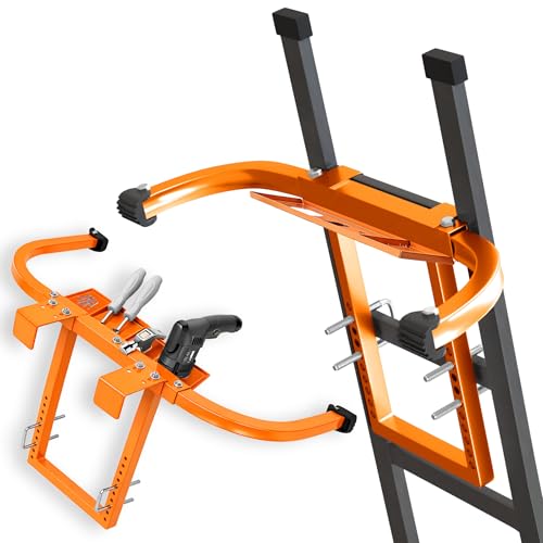 Heavy Duty Ladder Stabilizer with Tool Tray | 500 LBS Capacity, 34" Wide Steel Standoff Arms for Gutter Cleaning, Roofing & Wall Work, Fits Extension, Straight & Telescoping Ladders - Anti-Slip - color: Ladder Stabilizer with Tool Tray