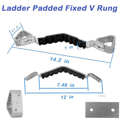 71-1 Padded Fixed V Rung for Werner Extension Ladder Rubber Supports Stable Grip for Garden, Workshop Maintenance, and Tree Trimming Operations