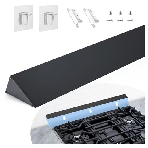 30" Slide-in Range Rear Filler Kit W10113901A, Stove Gap Universal Triangular Filler Strip, Cooktop Trim Kit Between Stove and Backsplash for Whirlpool & Most Brand, Durable Aluminum, Black - color: Black