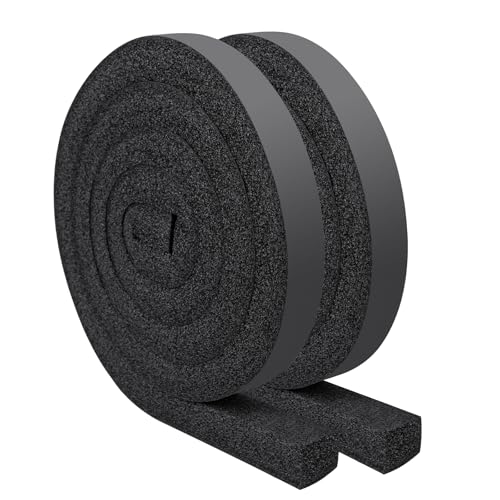 Yotache Air Conditioner Window Seal Kit - 1"x1" High Resilience Foam Weather Stripping Insulation Strip for AC, Noise Reducing, Air Leak Proof, No Glue, 13Ft Long (6.5Ft x 2 Rolls, Black) - size: 1"x1"x13ft