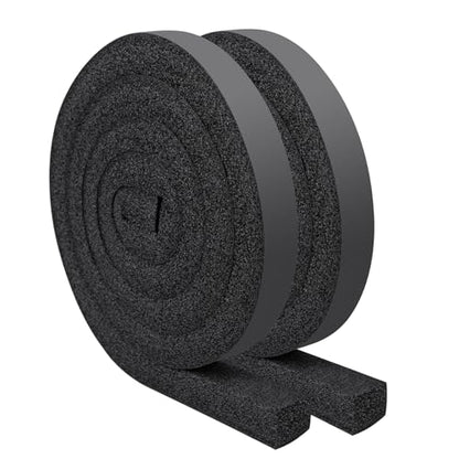 Yotache Air Conditioner Window Seal Kit - 1"x1" High Resilience Foam Weather Stripping Insulation Strip for AC, Noise Reducing, Air Leak Proof, No Glue, 13Ft Long (6.5Ft x 2 Rolls, Black) - size: 1"x1"x13ft