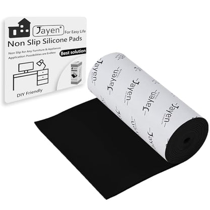 Non Slip Self Adhesive Silicone Cuttable Furniture Pads - 5x80 inch Versatile Non-Slip Silicone Pads for Variety of Objects, Appliances and Furniture - color: 5x80 Black