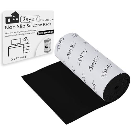 Non Slip Self Adhesive Silicone Cuttable Furniture Pads - 5x80 inch Versatile Non-Slip Silicone Pads for Variety of Objects, Appliances and Furniture - color: 5x80 Black