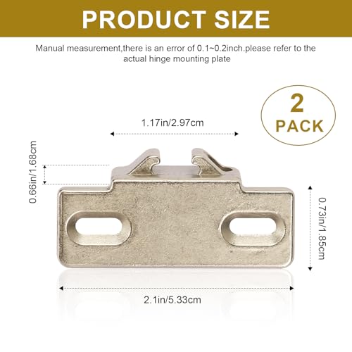 Hinge Mounting Plate Replacement for Blum 1 3/8" Overlay 110 Degree Compact 33 Edge, Edge Mount Plates for Blum Face Frame Overlay Hinge, Hinges for Cabinet Doors, Soft Close Hinges(2 PCS)