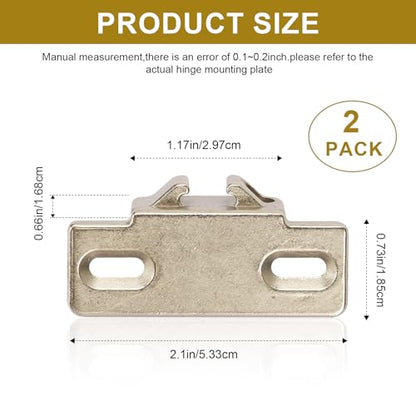 Hinge Mounting Plate Replacement for Blum 1 3/8" Overlay 110 Degree Compact 33 Edge, Edge Mount Plates for Blum Face Frame Overlay Hinge, Hinges for Cabinet Doors, Soft Close Hinges(2 PCS)