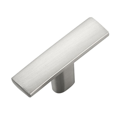 1 Pack Silver Cabinet Knobs - Curved Cabinet Pulls Brushed Nickel Knobs for Kitchen Drawer Solid Dresser Hardware 1-3/4in Length Single Hole - color: Brushed Nickel, size: 1 Pack, style: Curved