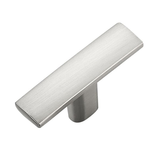 1 Pack Silver Cabinet Knobs - Curved Cabinet Pulls Brushed Nickel Knobs for Kitchen Drawer Solid Dresser Hardware 1-3/4in Length Single Hole - color: Brushed Nickel, size: 1 Pack, style: Curved