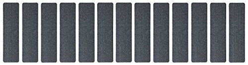 Stair Tread Collection Skid Slip Resistant Carpet Stair Treads Set of 13 (8 in x 30 in), Dark Grey Stair Protector Mat - color: Dark Grey, size: 13 Pcs - 8"x30"