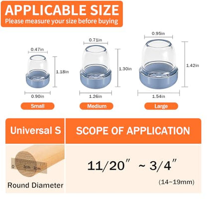 Chair Sliders for Carpeted Floors,16 Pcs Chair Glides Round Furniture Sliders Carpet,Chair Leg Floor Protectorst,Make Furniture Glides Move Easy(Fit 0.55-0.75", Clear) - size: Small(fit:0.55"-0.75")