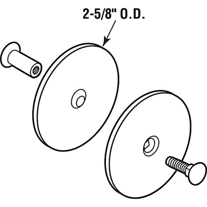 Prime-Line U 10446 Steel Door Hole Cover Plate, Satin Nickel (Single Pack) - color: Satin Nickel