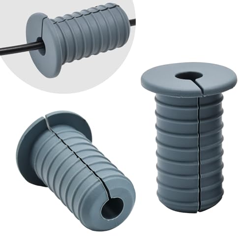 2 PCS Starlink Wall Grommets Kit 3/4" Silicone Wall Bushing-Waterproof Drywall Tv Cord Pass Through Split No-Slip Cable Grommet for Starlink Dishy Ethernet Cables Router Adapter,(Grey 1-1/2" Height) - color: Grey Screw-In-2, size: DH 3/4" HT 1-1/2"