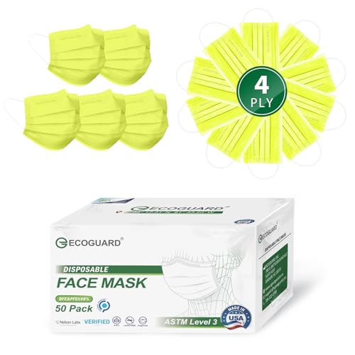 Disposable Face Masks Made in USA, 4 Ply for Families, Students, Breathable All-Day Wear & Safety, FSA HSA Eligible, ASTM Level 3 Medical Grade, 50 Pack, Green - color: Green, size: 50 Pack, style: Resealable Bag