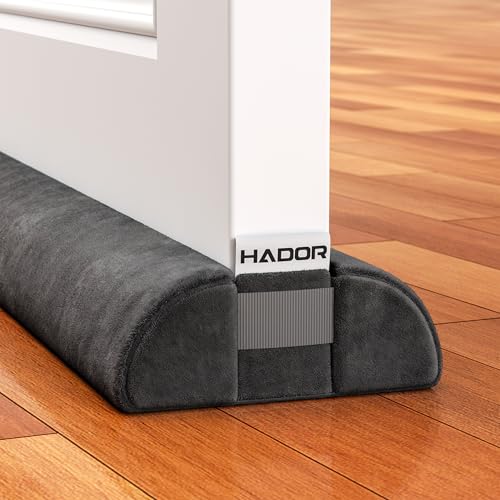 HADOR Door Draft Stopper for Bottom of Door, 30 Inch Under Draft Air Noise Light Blocker 24"- 30" Double Side Triangle Soundproof Sweep Filler Seal Gap up to 1.7" for Patio Sliding Door Guard, Black - color: Black, size: 1 Pack-30 Inch