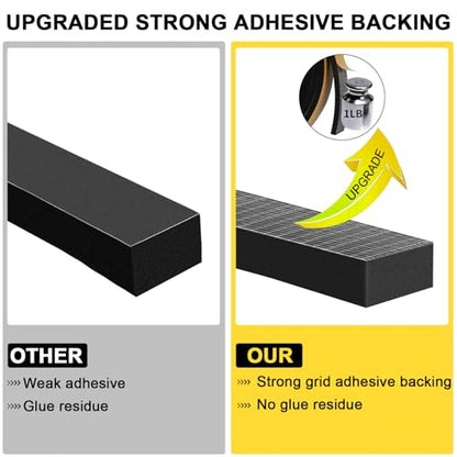Foam Tape Weather Stripping, 1/2 in x 1/2 in x 6.5Ft Black Self Adhesive Weather Strips, Tool-Free for Tiny Local Medium Gap Sealing - color: Black, size: 1/2 In x 1/2 In x 6.5Ft