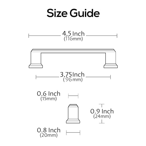 Alzassbg 10 Pack Brushed Gold Cabinet Pulls, 3-3/4 Inch(96mm) Hole Center Cabinet Handles Kitchen Pulls for Cabinets and Drawer AL3071MGP - color: Brushed Gold, size: 3-3/4" Hole Center