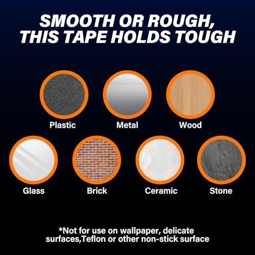 PHIXBEAR Heavy Duty Double Sided Tape Heat Resistant, 1in x 20ft Waterproof Extreme Weather Mounting Tape with PP/PE Adhesion Promoter for Outdoor Signs & Decor