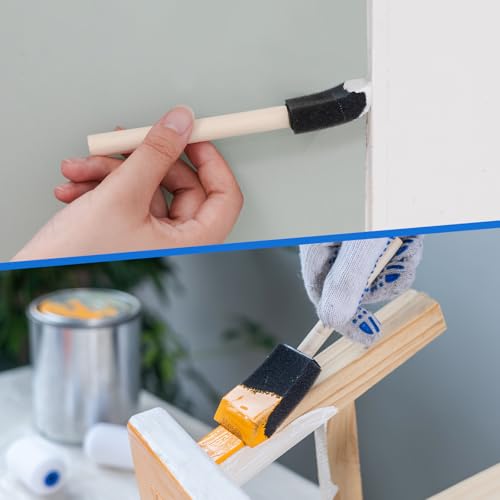 Mister Rui Paint Roller Kit, 25 Pack, 2 Inch Microfiber Paint Rollers 10 mm Nap, Small Paint Roller Kit, Mini Paint Roller, Paint Tray with Liners, Sponge Paint Brush, Mini Rollers for Painting - size: 2 Inch,25 Pack