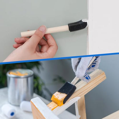 Mister Rui Paint Roller Kit, 25 Pack, 2 Inch Microfiber Paint Rollers 10 mm Nap, Small Paint Roller Kit, Mini Paint Roller, Paint Tray with Liners, Sponge Paint Brush, Mini Rollers for Painting - size: 2 Inch,25 Pack