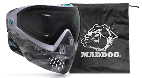 Maddog Dye i5 Thermal Anti-Fog Paintball Airsoft Mask Goggle System Combo with Microfiber Bag | Safety Certified Protection - color: Cb Urban Camo