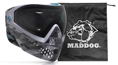 Maddog Dye i5 Thermal Anti-Fog Paintball Airsoft Mask Goggle System Combo with Microfiber Bag | Safety Certified Protection - color: Cb Urban Camo