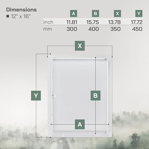 Vent Systems Access Panel for Drywall 12 x 16 Inch - Wall Hole Cover Plate - Metal Access Door with Handle - Plumbing Access Panel for Drywall - Service Shaft Crawl Space Door - Wall Access Panel - size: 12'' x 16''