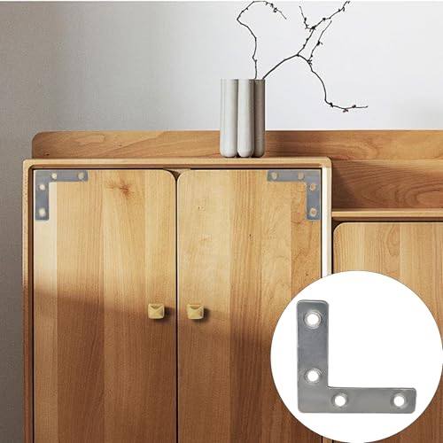 15PCS (80x80mm) Flat L Brackets Corner Braces, Heavy Duty Steel Right Angle Support Plates for Furniture, Shelves, Photo Frames, Cabinet Repair (Silver) - size: 3.15" x 3.15", style: Silver