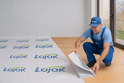 Temporary Floor Protection for Construction Projects, Floor Protection Film-Protects Hardwood, Tile, Carpet, Countertops, Bathtubs and More,Coverage of 325 SQFT (39.5''x100'-White) - size: 39.5''x100'-White
