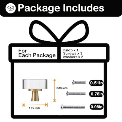 Kitchen Cabinet Knobs Glass 4 Pack Closet Brushed Gold Knob Cabinets Pulls,Drawer Dresser Drawers Cupboard Round Hardware Handles,Solid Copper Bathroom Bedroom Pull Satin Brass Crystal Knobs Handle - color: Gold-4 pack, size: Round