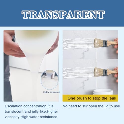 Waterproof Glue,Invisible Agent,Strong Transparent Sealant,for Bathroom, Kitchen, Garden, Roofs, Walls (0.3, Kilograms)