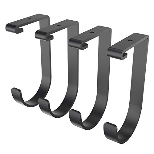 FLEXIMOUNTS 4 Pack Add On Storage Flat Hook Accessory for Garage Ceiling Rack and Wall Shelving, Max Weight Capacity up to 50lbs, Black - color: Black