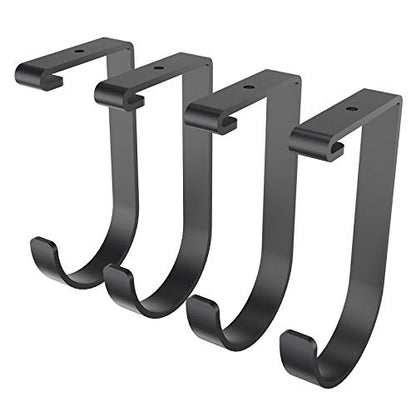 FLEXIMOUNTS 4 Pack Add On Storage Flat Hook Accessory for Garage Ceiling Rack and Wall Shelving, Max Weight Capacity up to 50lbs, Black - color: Black