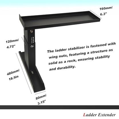 Heavy Duty Ladder Extender Pro & Stabilizer Adjustable Height 9.53" - 19", Compatible with Single & Extension Ladders Stair Ladder Leveler with Anti-Slip, Ideal for Home
