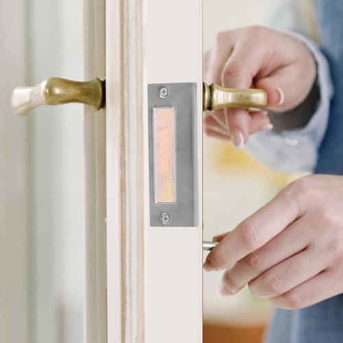 Tofficu Deadbolt Strike Plates 2-Pack 4.33X1.73In Metal Door Reinforcement Kit Door Lock Accessories Easy Installation for Residential Commercial Use