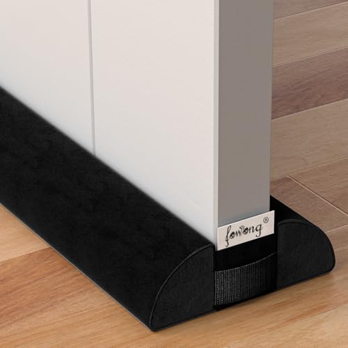 fowong Under Door Draft Stopper 30" to 36" Adjustable Draft Stopper for Bottom of Door, Soundproofing Noise Blocker Seal Gap up to 1.7", Easy to Install, Black - color: Black, size: 36in