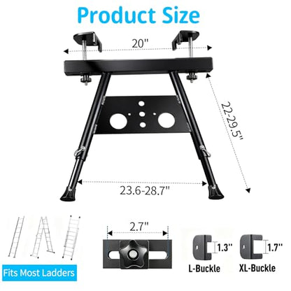 Ladder Stabilizer, Extension Ladder Stabilizer Adjustable Leg 22-29.5" Withstands 300 Lbs Weight Rating, Aviation Aluminium Ladder Stabilizers for Roof