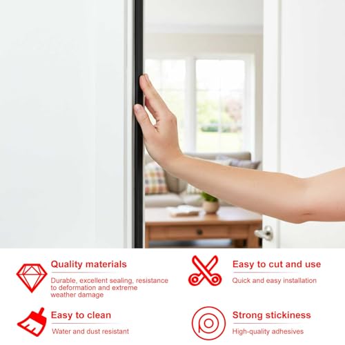 Pangda 25Ft D Shape Rubber Weather Stripping Foam Self-Adhesive EPDM Door Seal Strip for Noise Reduction Waterproof Dustproof for Cars Boats Truck RVs Windows Doors (1/2" W × 7/16" H) - size: 25ft L, style: 1/2" W × 7/16" H