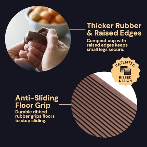 CasterMaster Non Slip Furniture Pads for Hardwood Floors - Circular (Brown, 3'' x 3'' - 4 Pack) - Round Furniture Cups & Chair Leg Floor Protectors for Scratch-Free Floors - Non Slip Caster Cups - size: 3'' x 3'' (Pack of 4)