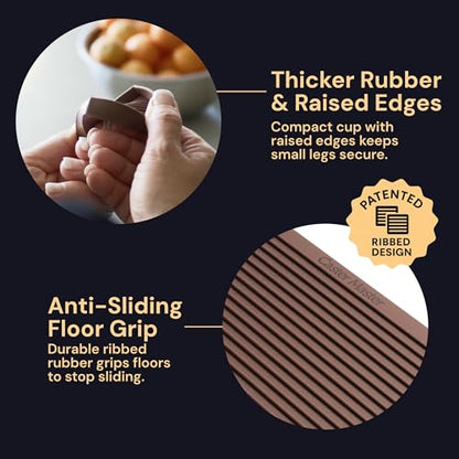 CasterMaster Non Slip Furniture Pads for Hardwood Floors - Circular (Brown, 3'' x 3'' - 4 Pack) - Round Furniture Cups & Chair Leg Floor Protectors for Scratch-Free Floors - Non Slip Caster Cups - size: 3'' x 3'' (Pack of 4)