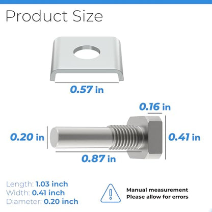 Shower Door Pivot Pin Parts with Hex-Nut and Washer Shower Doors Stainless Steel Pivot Replacement for Pivot Shower Doors - size: #SDPP01
