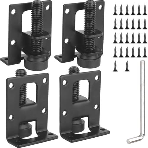 Anwenk Adjustable Leveling Feet - L Shaped Furniture Leveler Legs, Heavy Duty Metal Furniture Leveling Feet for Workbench, Cabinet, Wardrobe, 2.2" H, Black - color: L-shaped Leveler