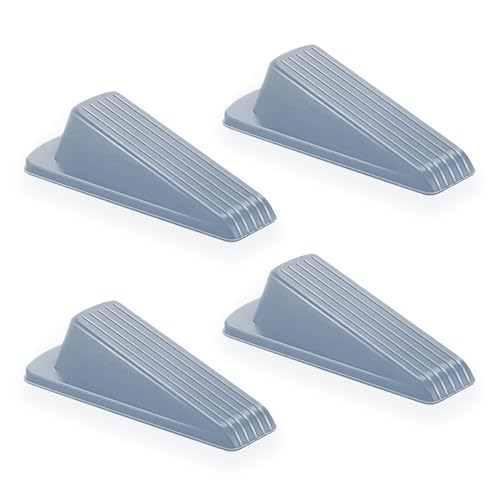 Door Stoppers for Bottom of Door – Rubber Door Stopper Wedge – Pack of 4 – Door Stop – Door Stoppers – Doorstop – Door Wedge – Doorstops for Inside Door – Ideal for Homes, Schools, Offices, Workshops - color: Grey Rubber Wedge